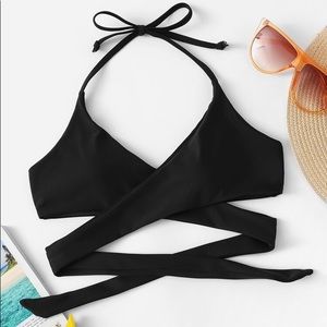 size small black bikini top